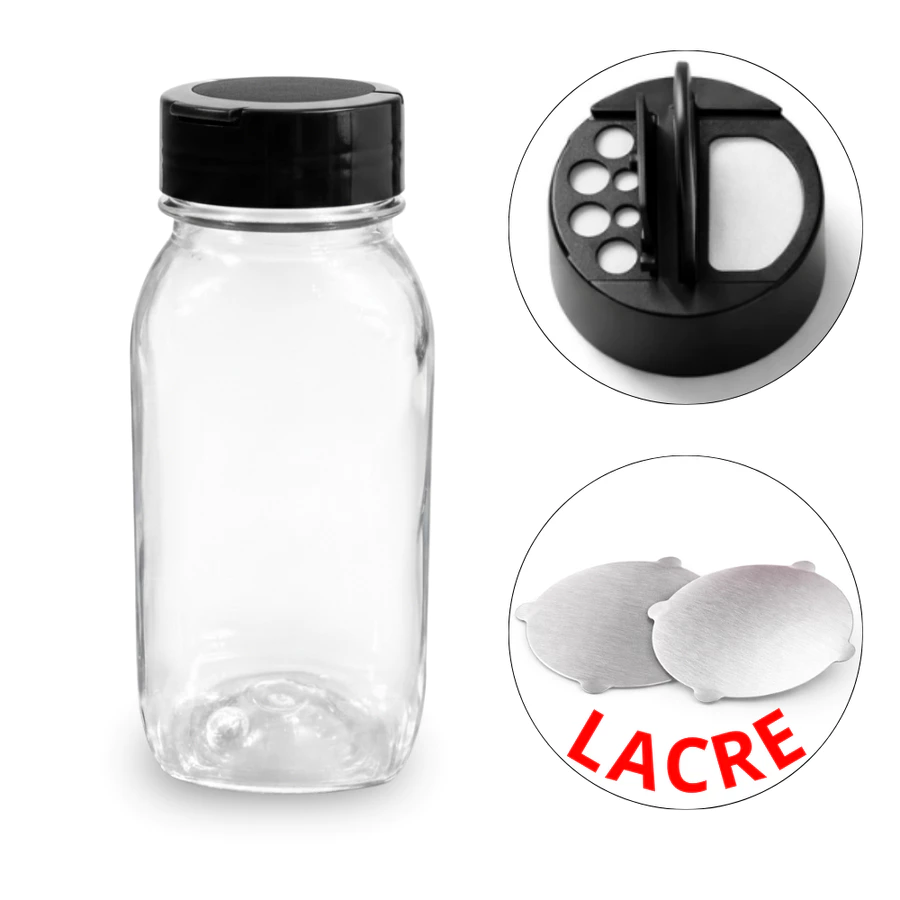 Pote para Tempero 200ml Atacado + Tampa Dosadora Dupla + Lacre Termoencolhível — Fardo de Garrafas para Suco 200ml - Imagem 2