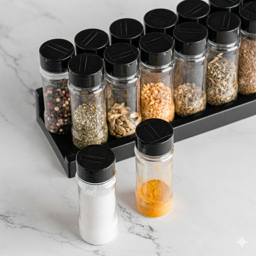 Pote para Tempero 120ml no Atacado — Fardo com Tampa Dosadora Dupla e Lacre - Imagem 3