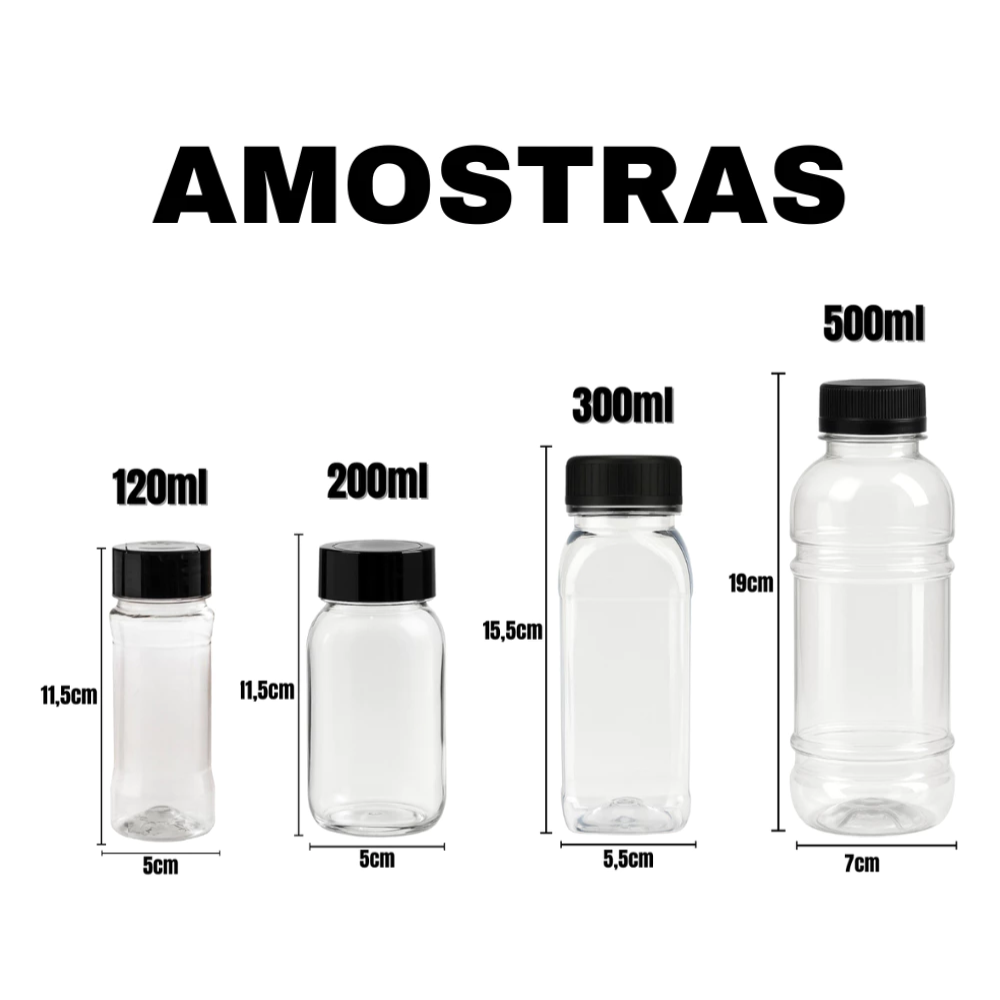 amostras de embalagens pet