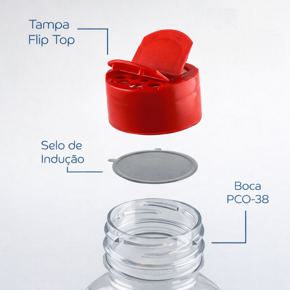 Pote para Tempero 120ml no Atacado — Fardo com Tampa Dosadora Dupla e Lacre - Imagem 7
