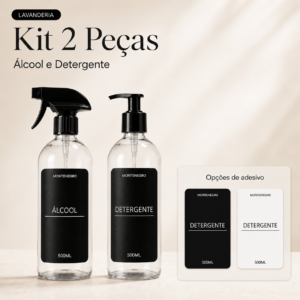 Kit Lavanderia 2 Peças — Frascos Âmbar 500ml