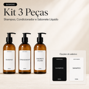 Kit Banheiro 3 Peças — Shampoo + Condicionador + Sabonete